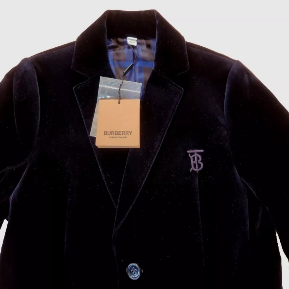 Burberry blue velvet boys 12 Y Blazer